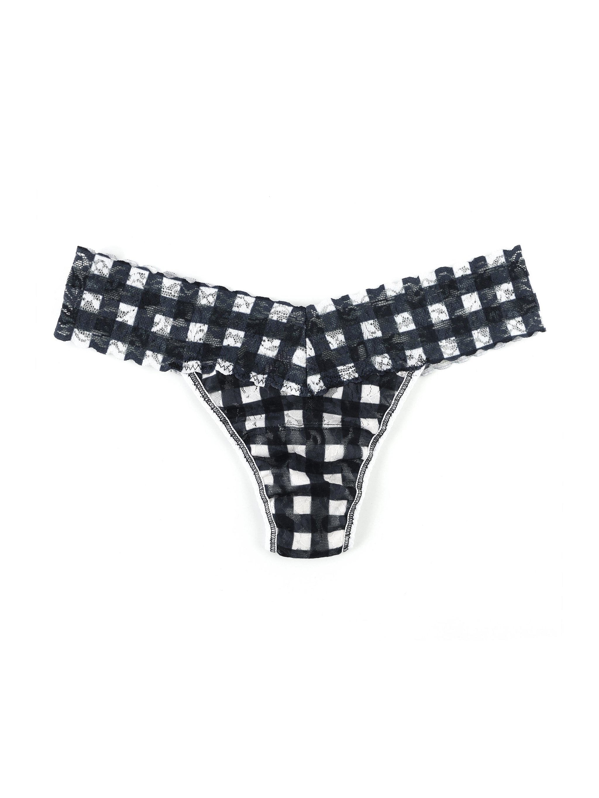 Petite Size Printed Signature Lace Thong Sale Gridlock