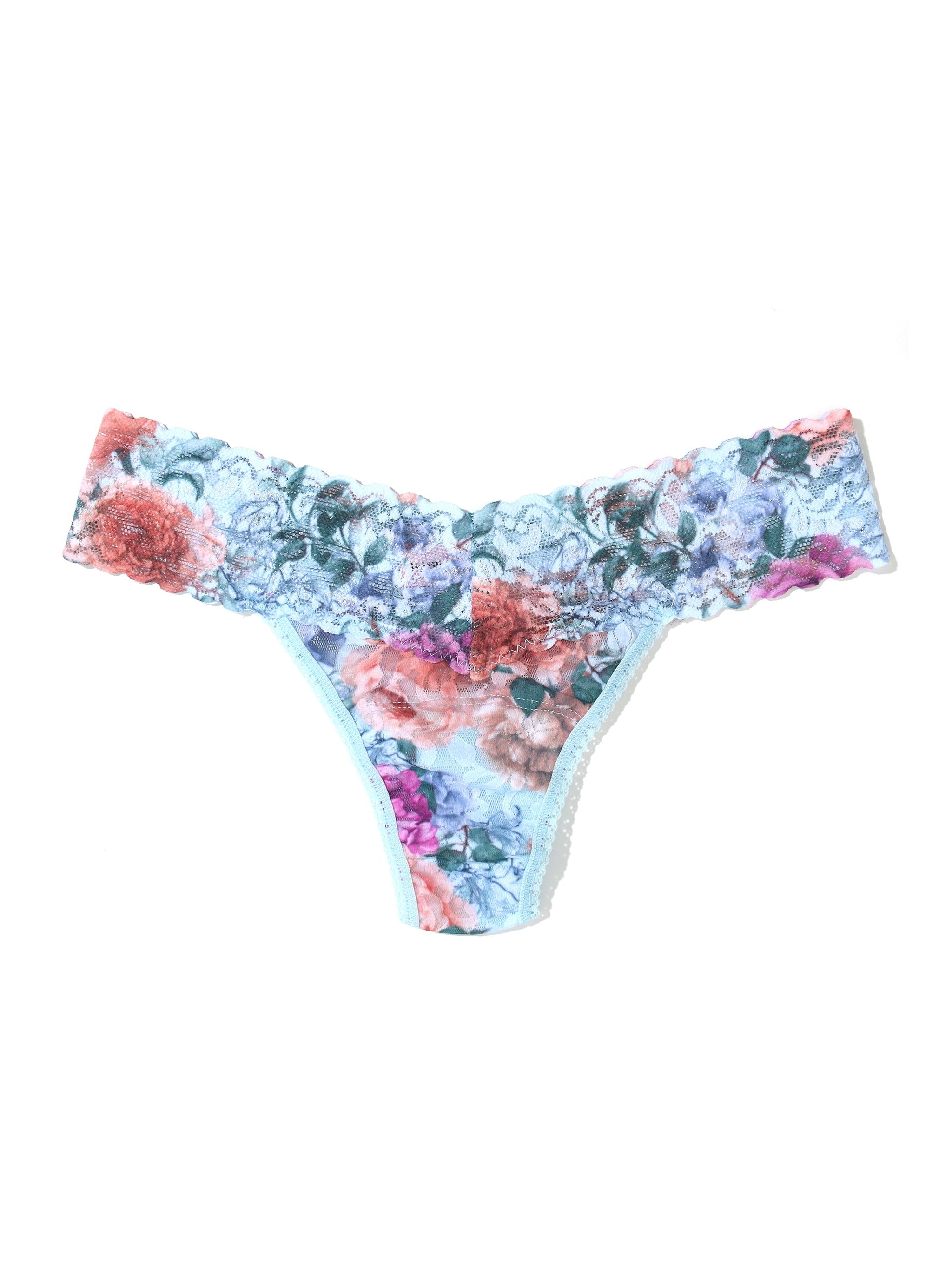 Petite Size Printed Signature Lace Thong Tea For Two Sale