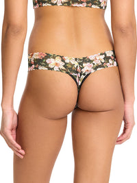 Petite Size Printed Signature Lace® Thong Dark Room Blooms Sale
