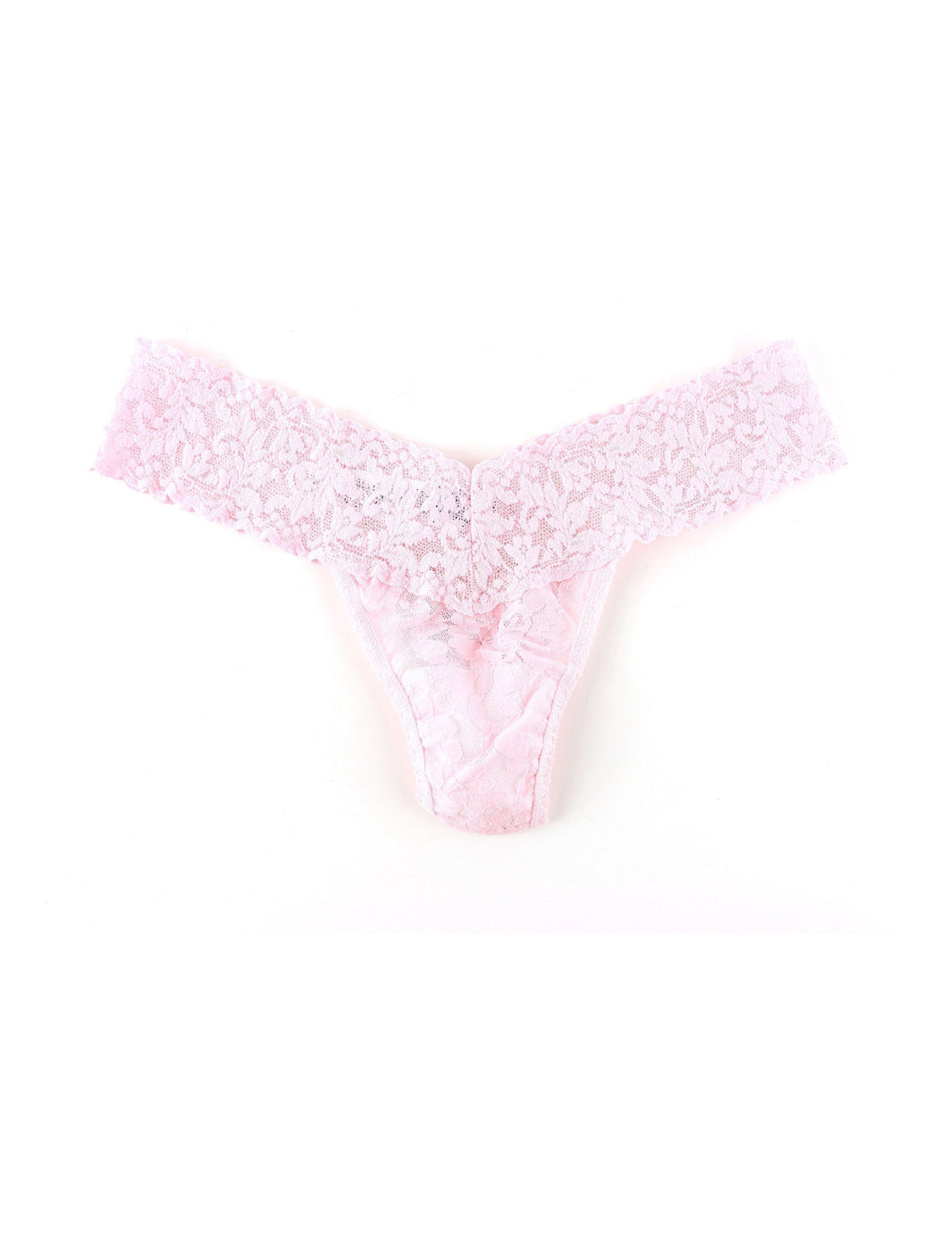 Petite Size Signature Lace Low Rise Thong-BLISS PINK-Hanky Panky