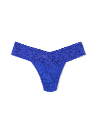Petite Size Signature Lace Low Rise Thong Blue Solace