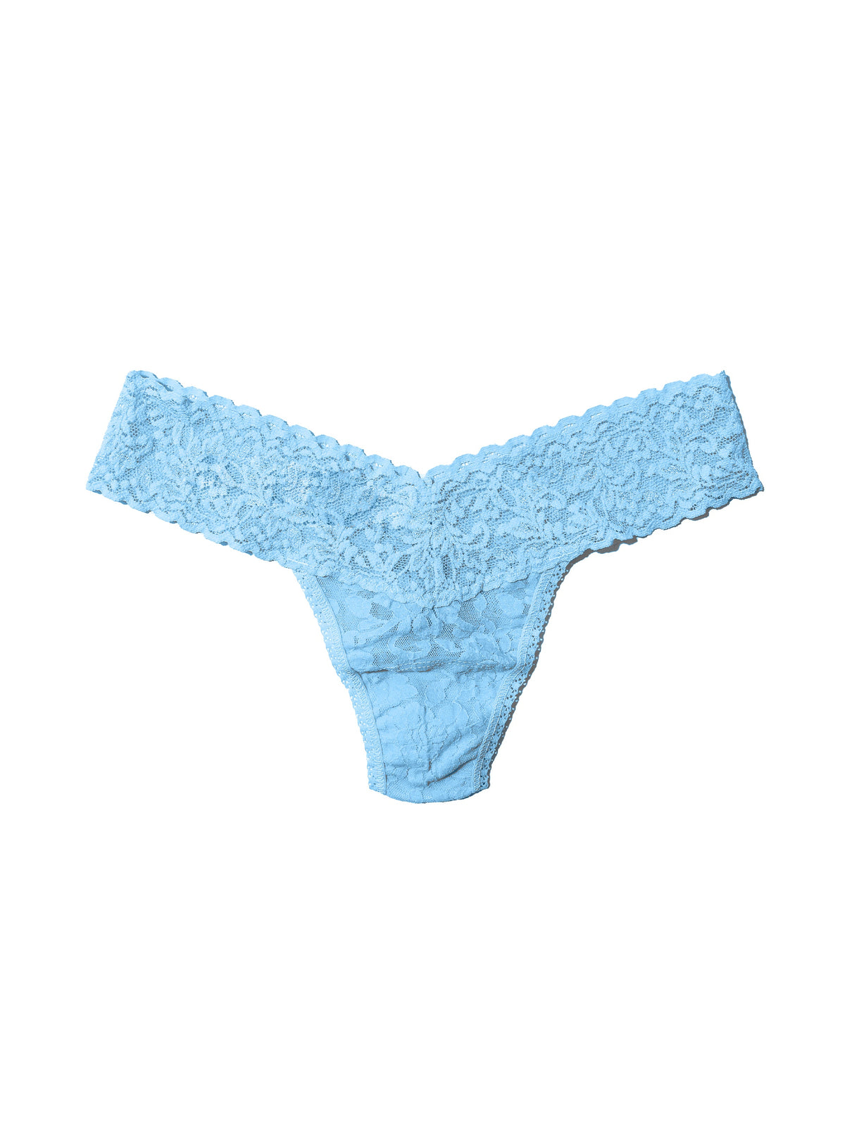 Petite Size Signature Lace Low Rise Thong Partly Cloudy Blue | Hanky Panky
