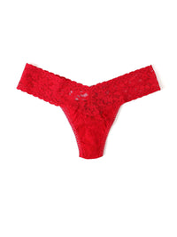 Petite Size Signature Lace Low Rise Thong-RED-Hanky Panky