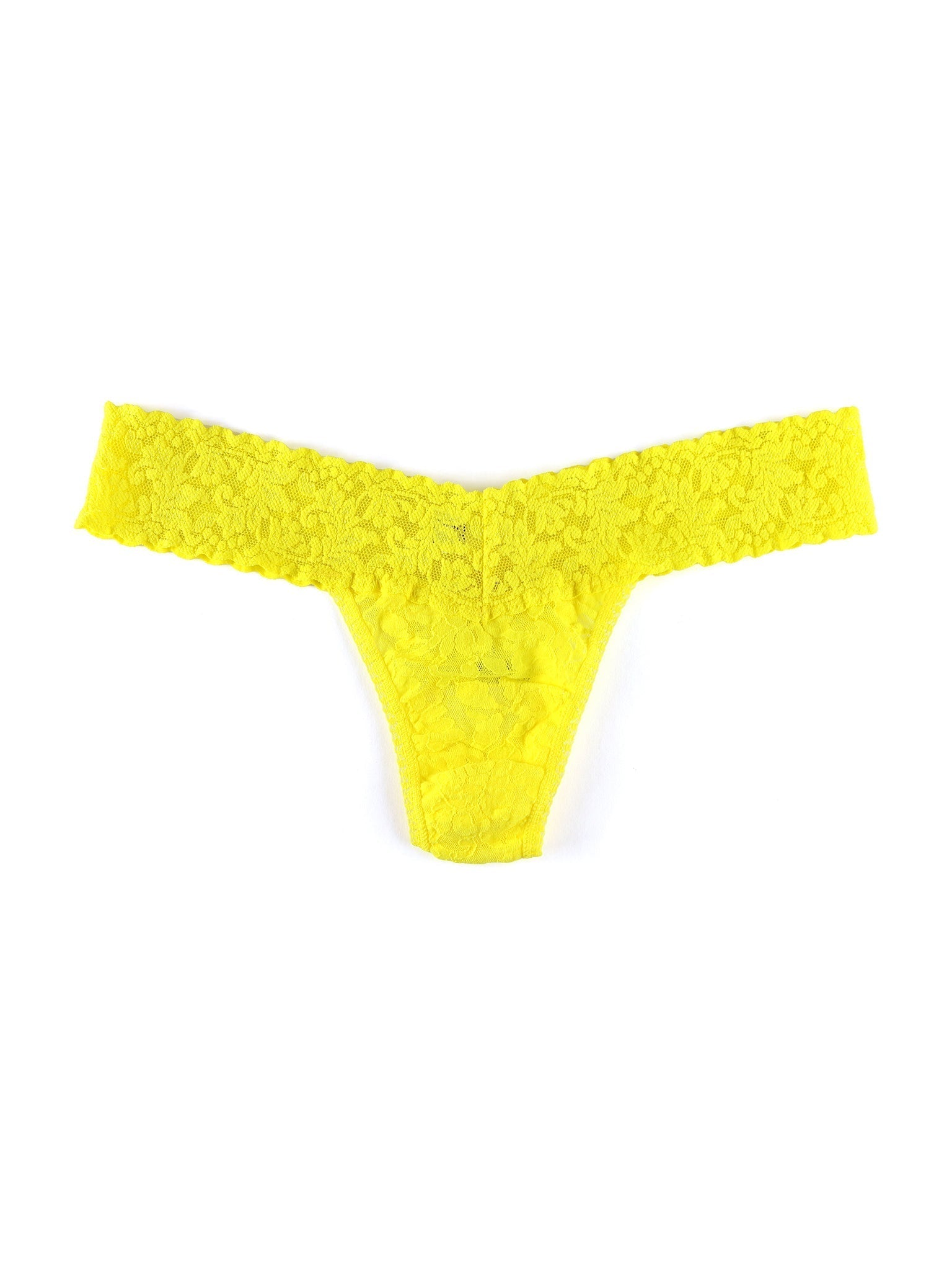 Petite Size Signature Lace Low Rise Thong Zest Yellow