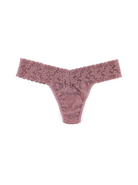 4911® Petite Size Signature Lace® Low Rise Thong Artichoke Heart Purple