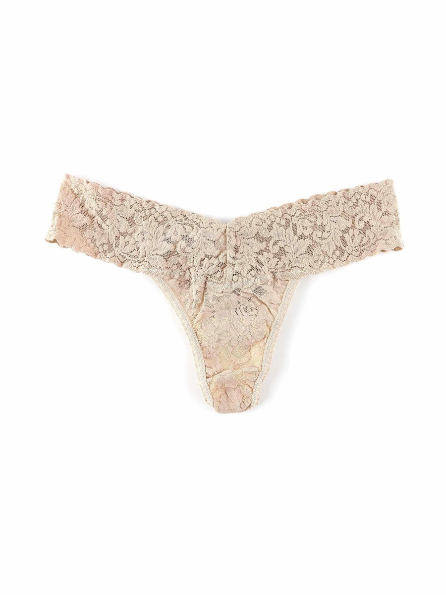 Chai Petite Size Signature Lace® Low Rise Thong - Flat Lay Detail | Hanky Panky