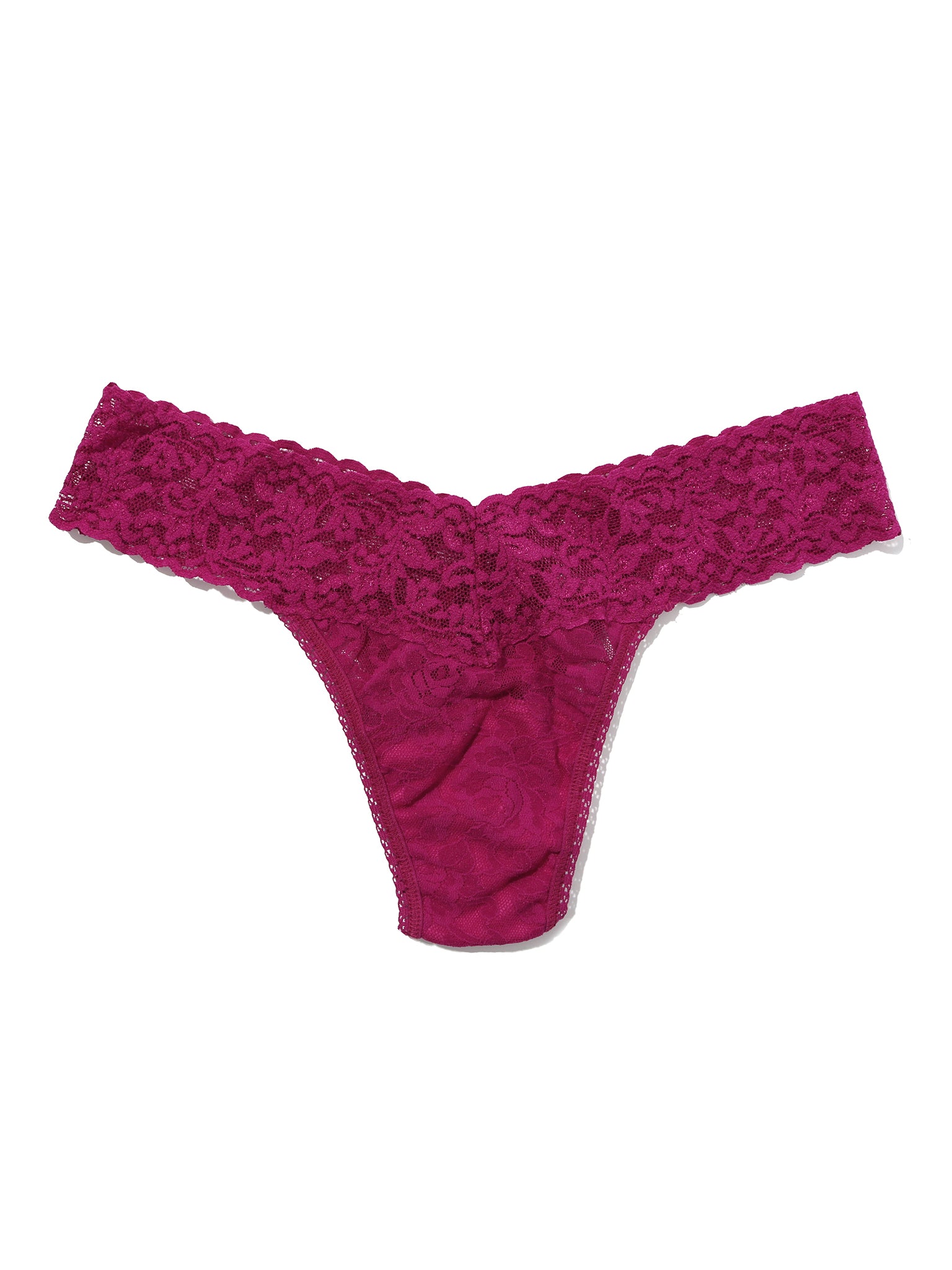 Petite Size Signature Lace® Low Rise Thong From The Vine Red