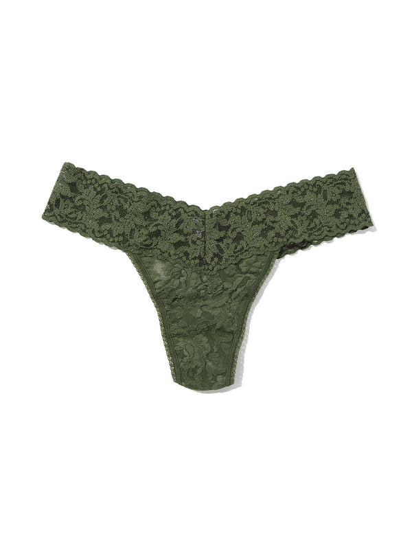 4911® Petite Size Signature Lace® Low Rise Thong Herb Green Sale