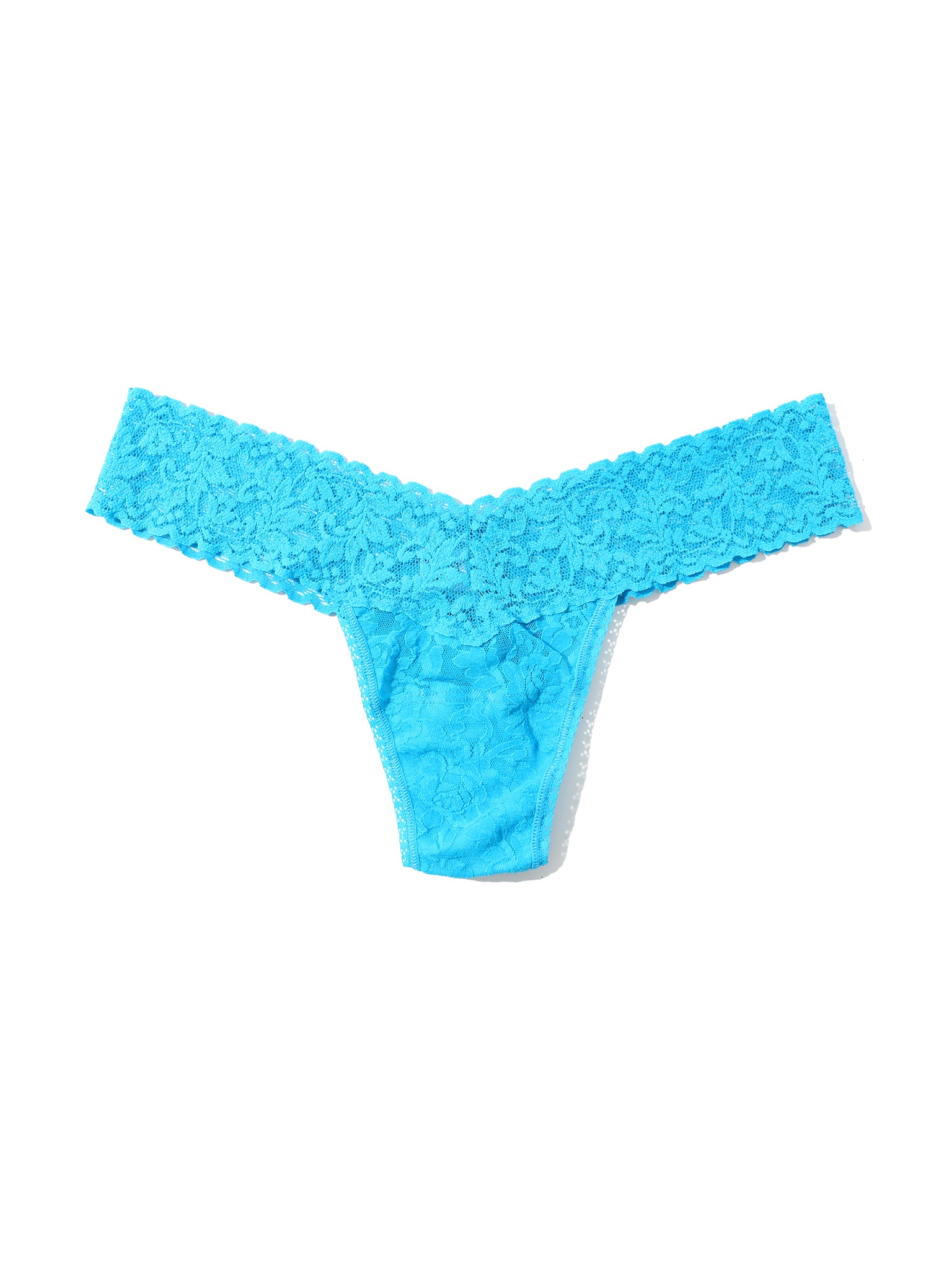 4911® Petite Size Signature Lace® Low Rise Thong Mediterranean Sea Blue Sale