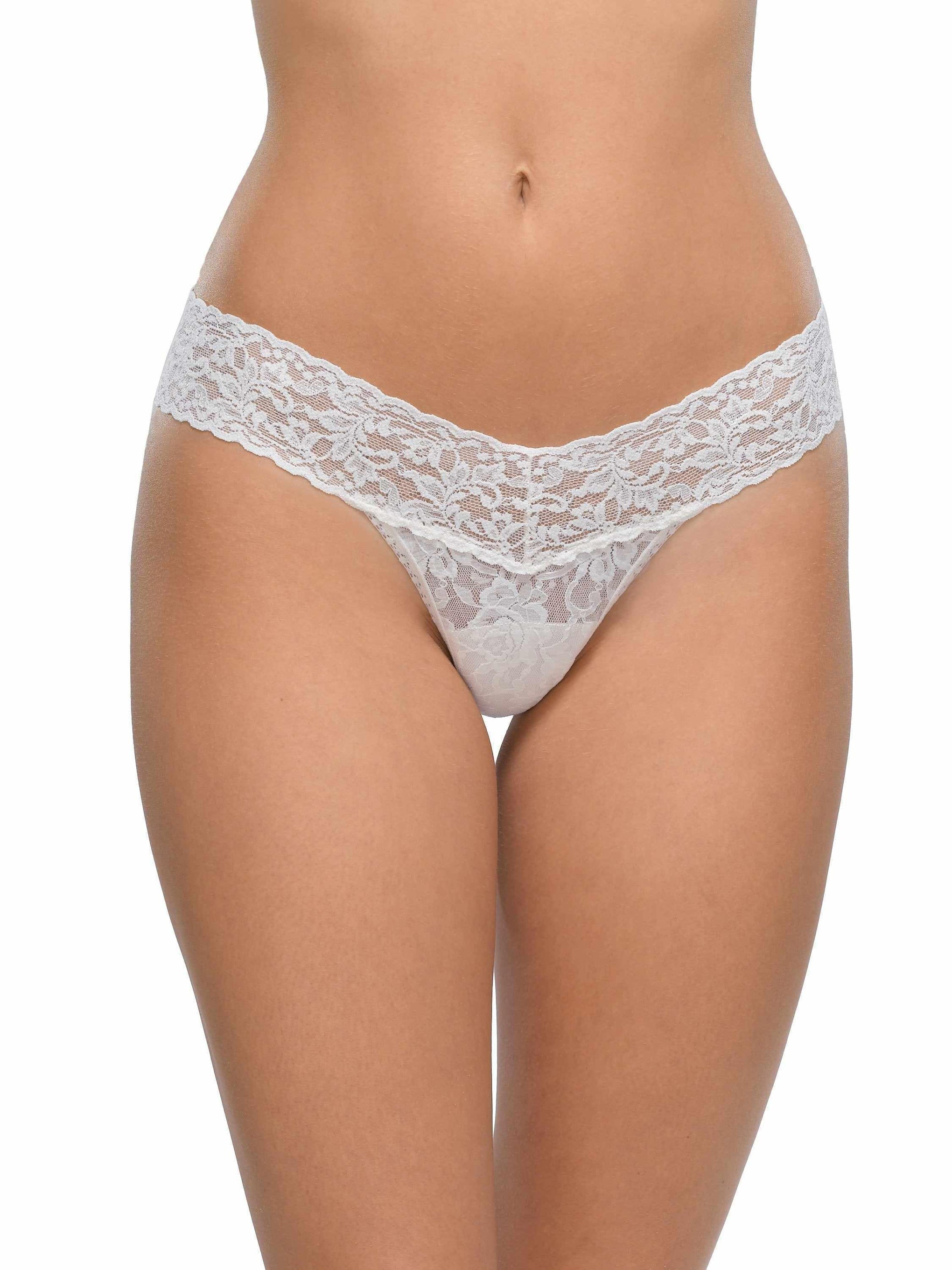 4911® Petite Size Signature Lace® Low Rise Thong White