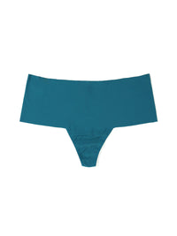 Plus Size BreatheSoft™ High Rise Thong Earth Dance Green Exclusive
