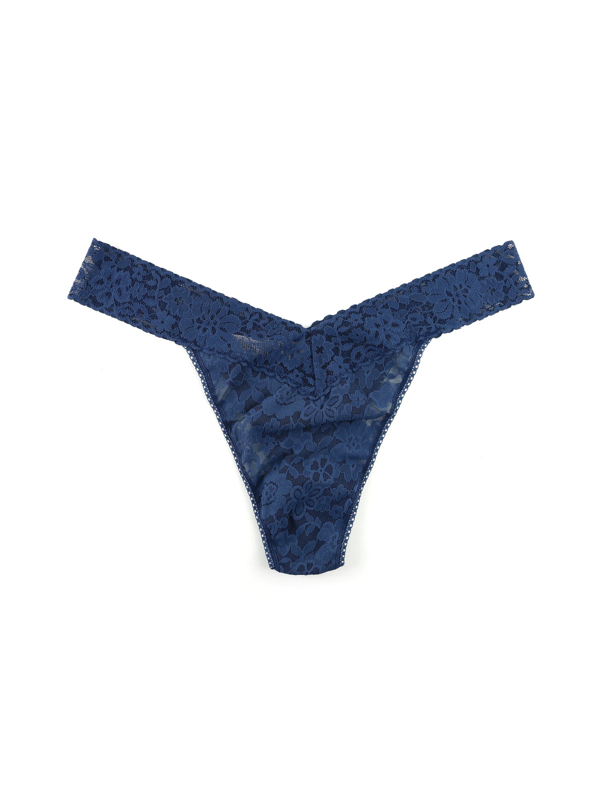 Plus Size Daily Lace™ Original Rise Thong Exclusive Nightshade Blue
