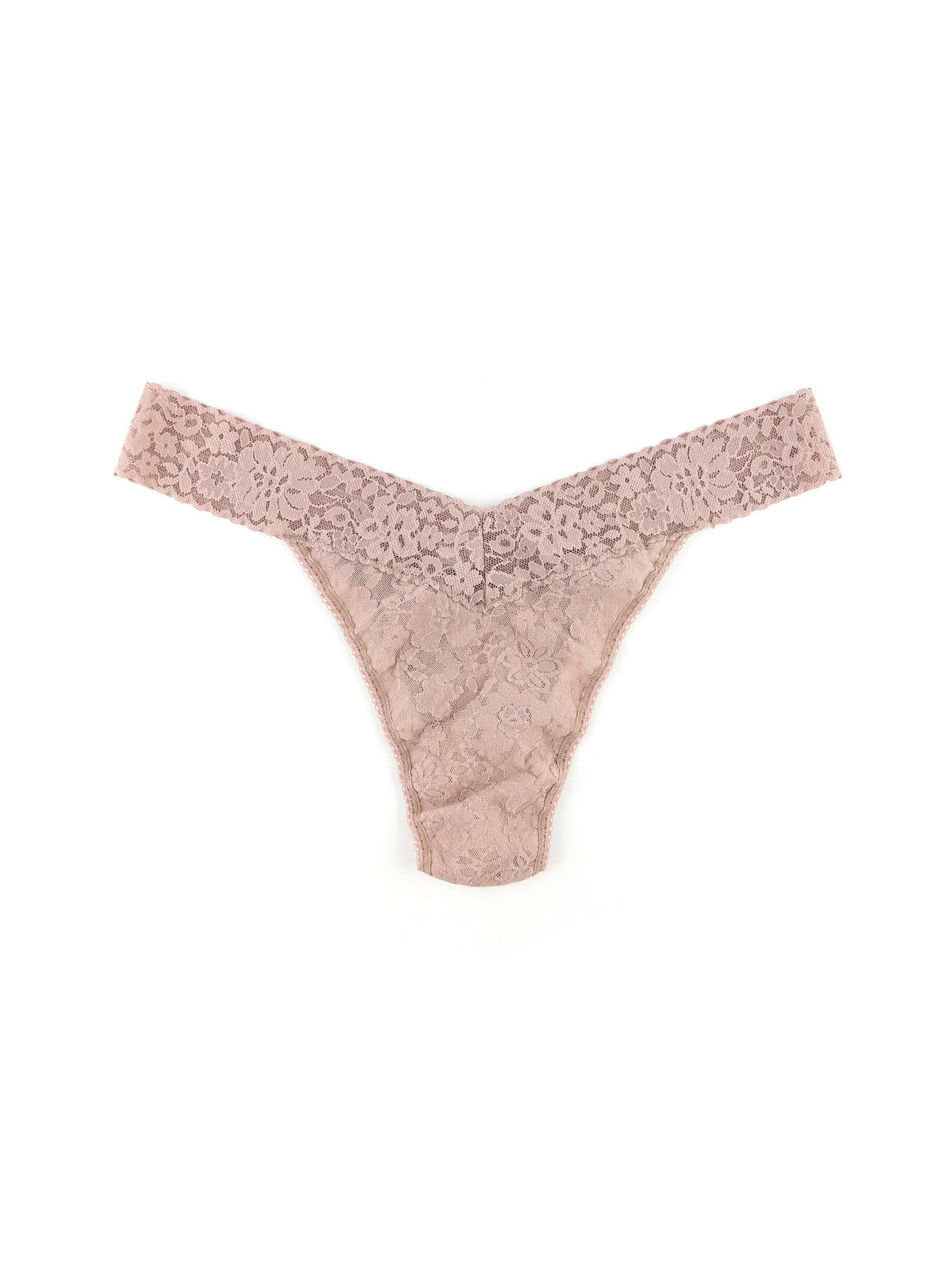 Plus Size Daily Lace Original Rise Thong-TAUPE-Hanky Panky