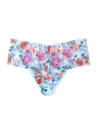 Plus Size Printed Retro Lace Thong Tea For Two Sale