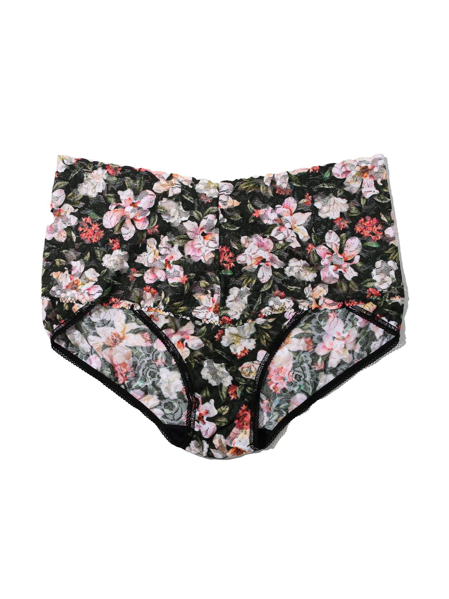 Plus Size Printed Retro Lace V-Kini Dark Room Blooms Sale