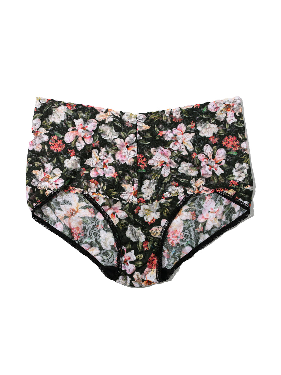 Plus Size Printed Retro Lace V-Kini Dark Room Blooms Sale