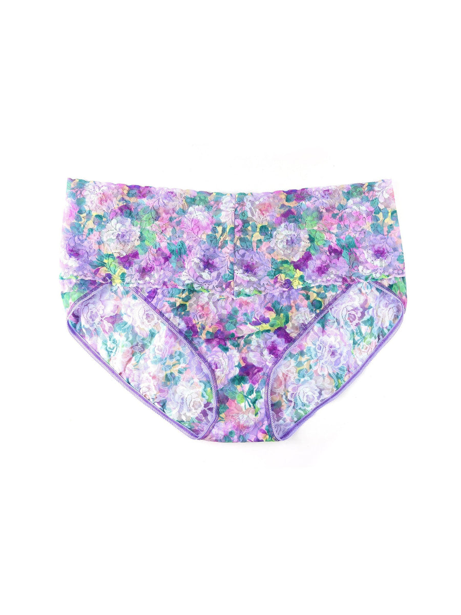Plus Size Printed Retro Lace V-kini Bathe In Petals Sale