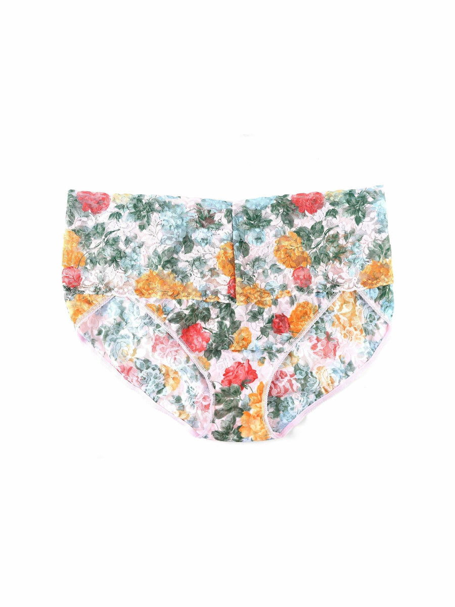 Plus Size Printed Retro Lace V-kini Lost Promises