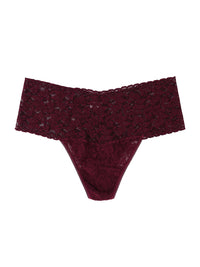 Plus Size Retro Lace Thong Dried Cherry Red