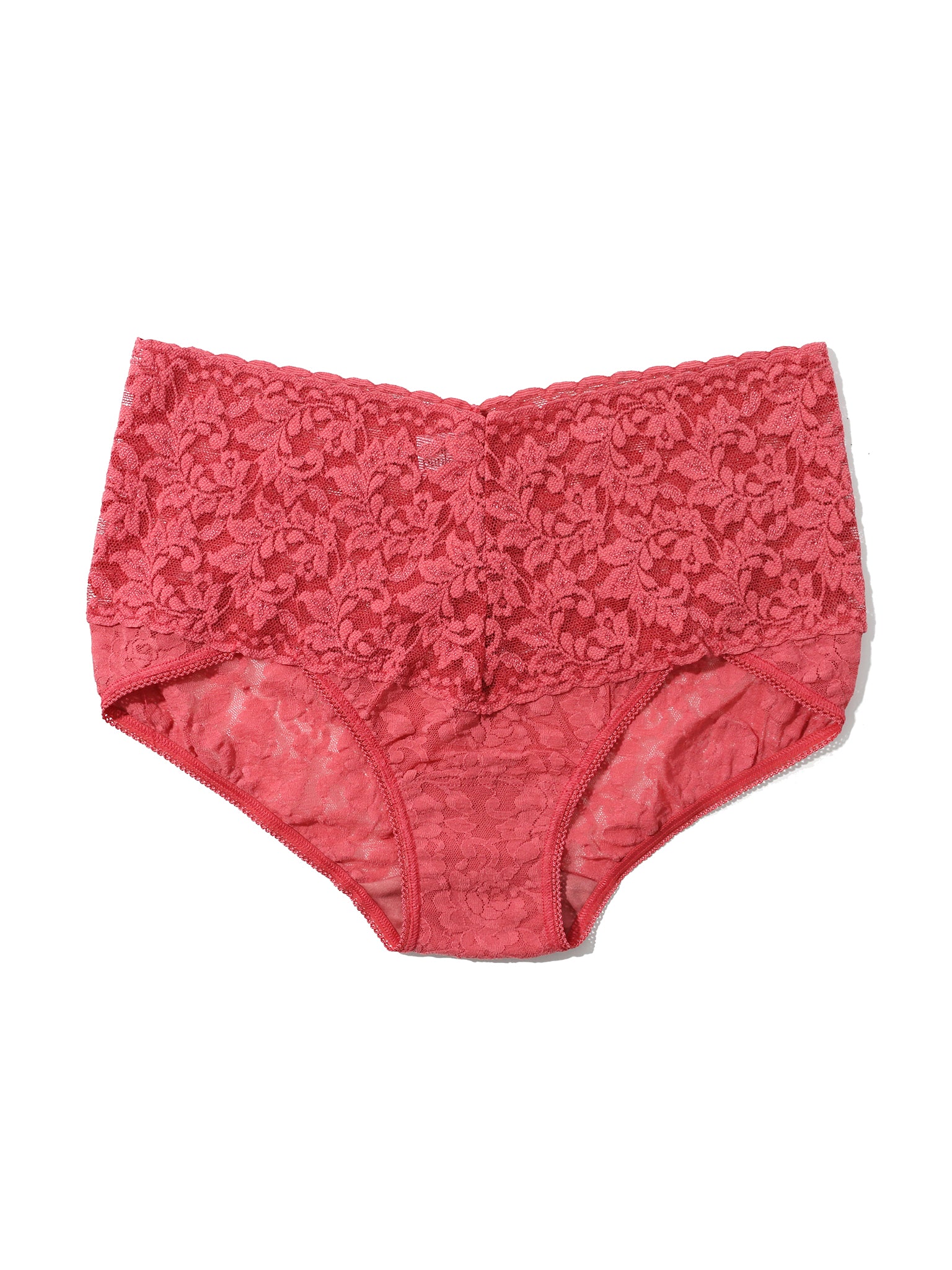 Plus Size Retro Lace V-Kini Naples Red Sale