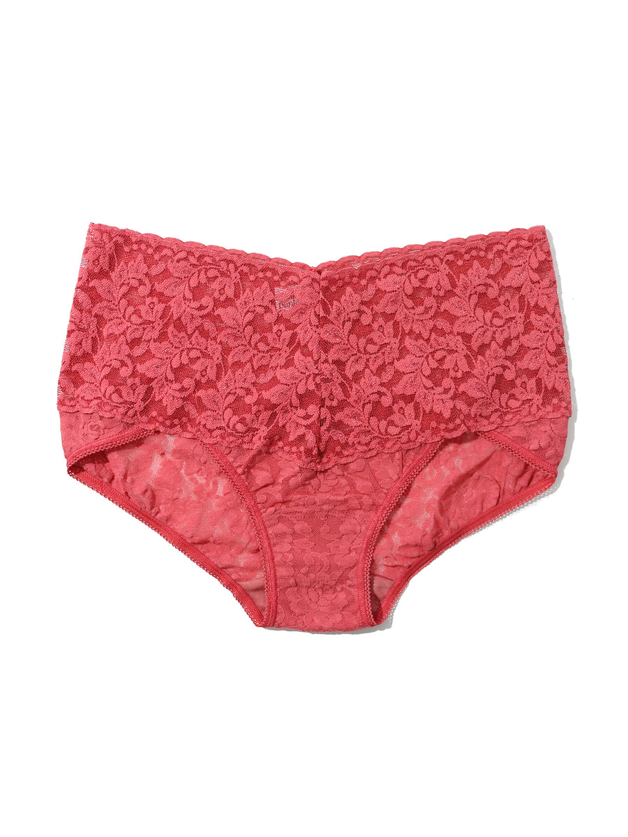 Plus Size Retro Lace V-Kini Naples Red Sale