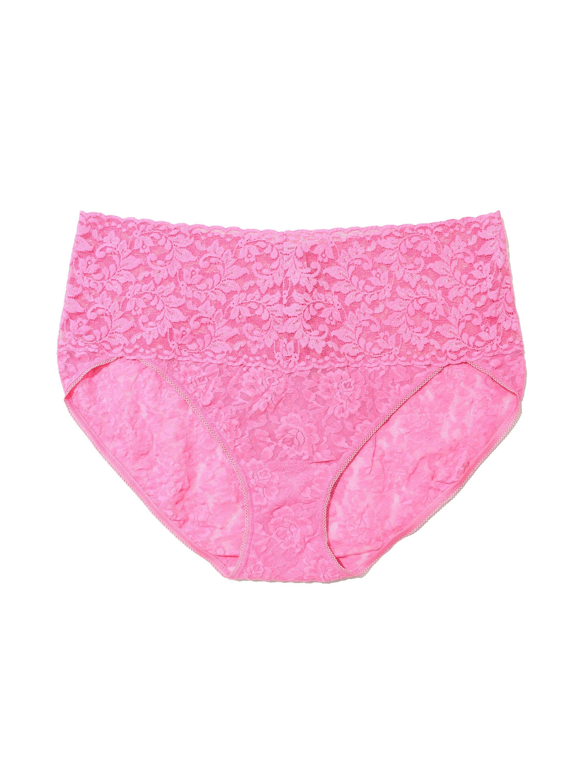 Plus Size Retro Lace V-Kini Taffy Pink