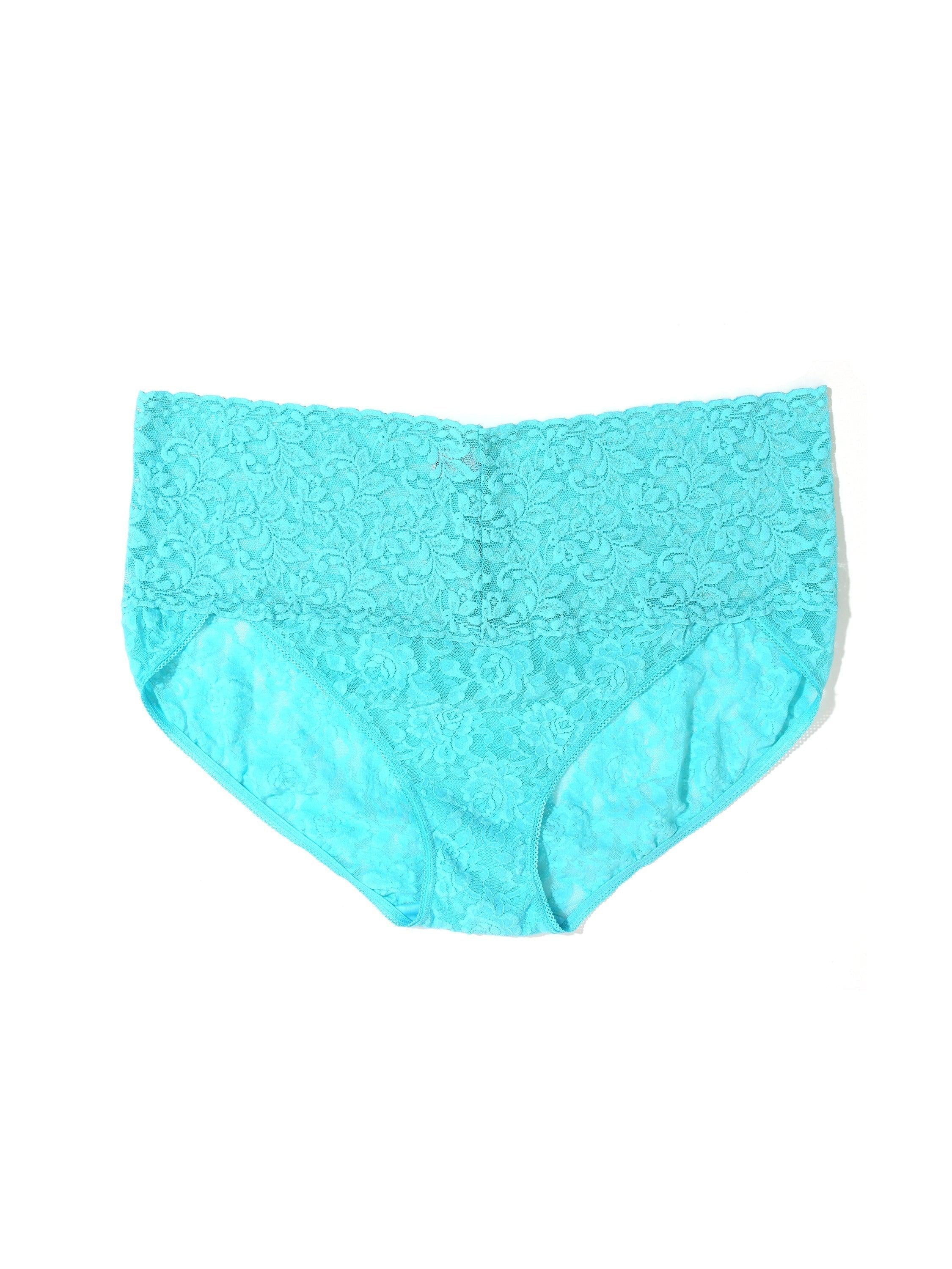 Plus Size Retro Lace V-kini Aquatic Blue