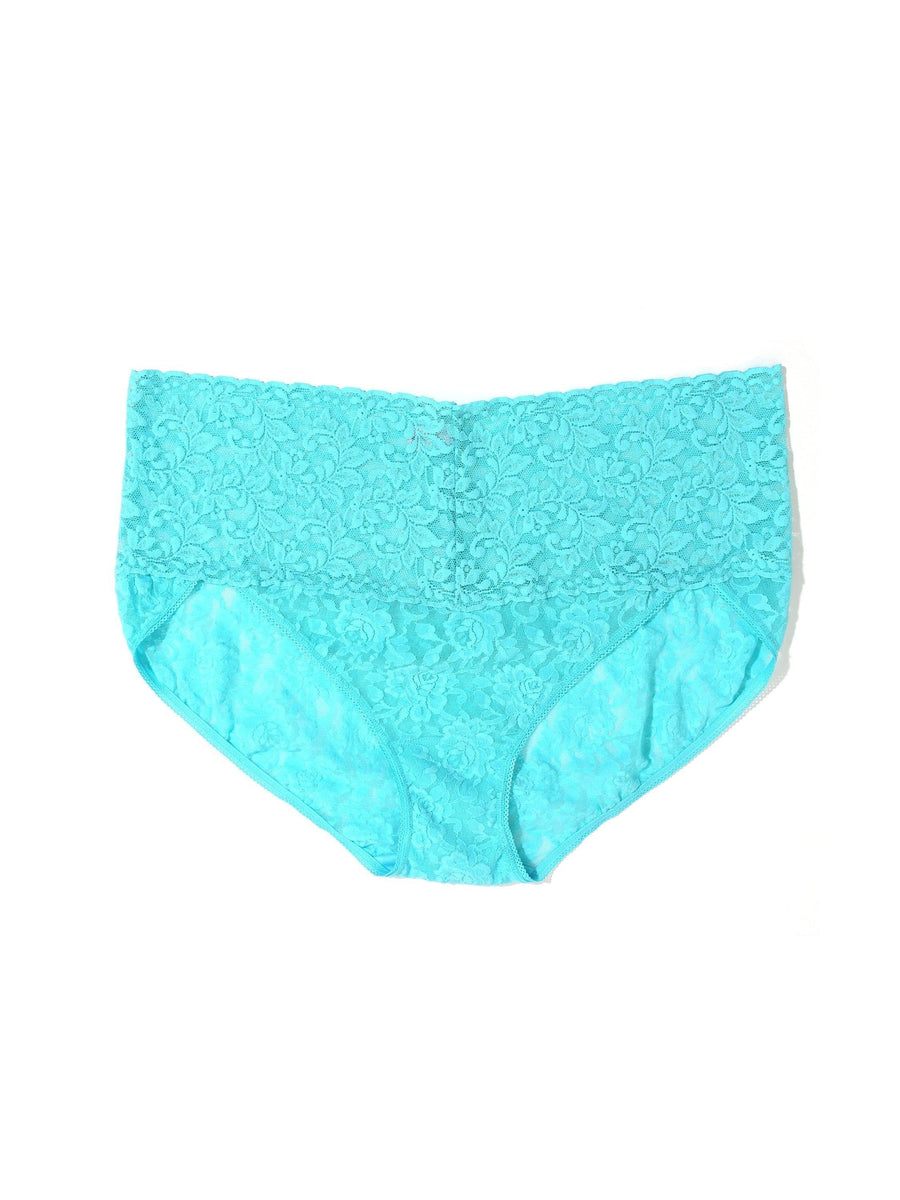 Plus Size Retro Lace V-kini Aquatic Blue