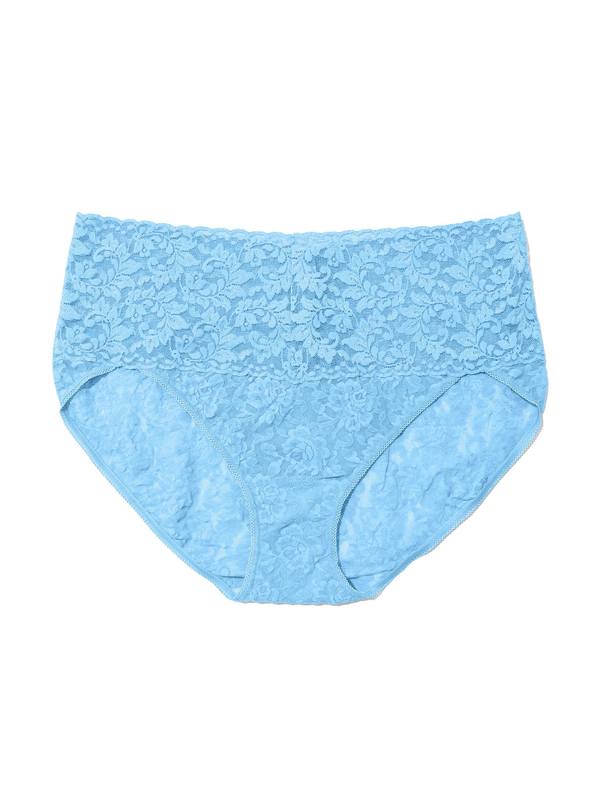 Plus Size Retro Lace V-kini Partly Cloudy Blue | Hanky Panky