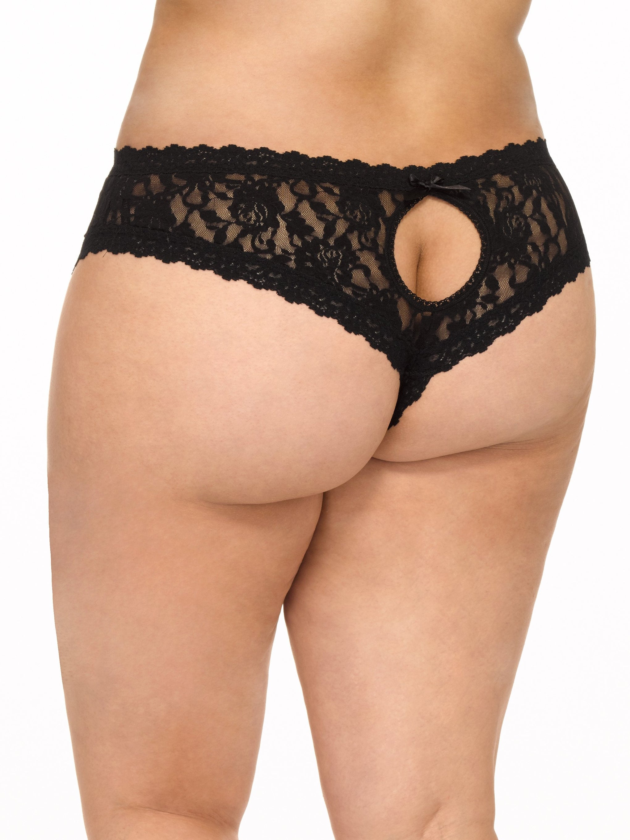 Womens Lace Crotchless Knickers Sexy Plus Size Briefs Lace Open
