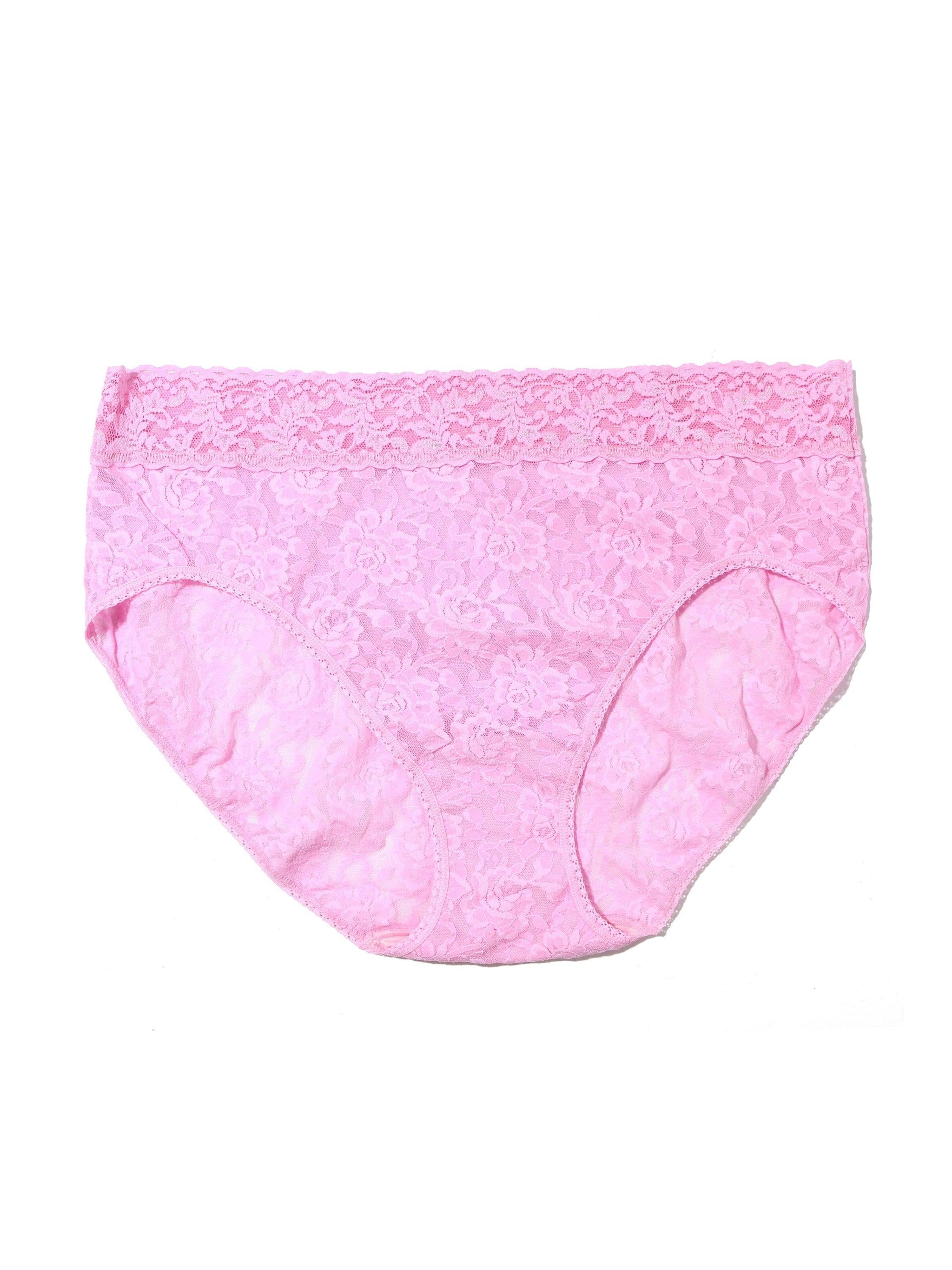 Plus Size Signature Lace French Brief Cotton Candy Pink