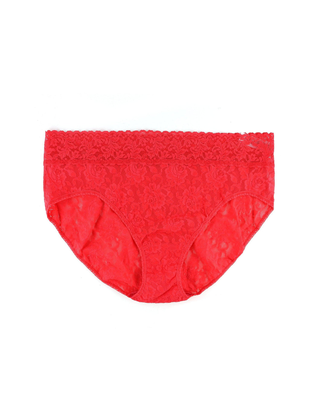 Plus Size Signature Lace French Brief Deep Sea Coral Red
