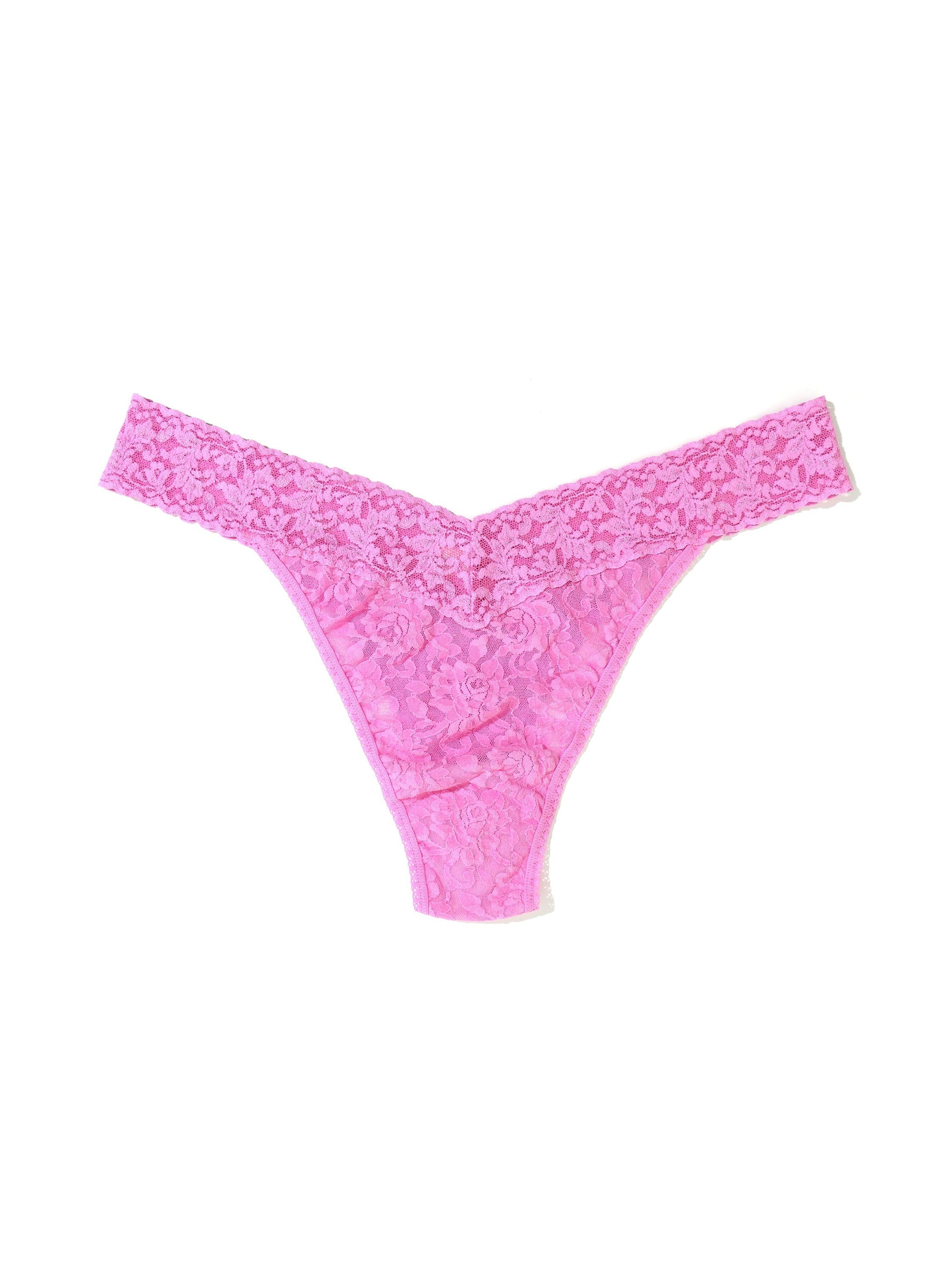 Plus Size Signature Lace Original Rise Thong Drifting Horizon Pink