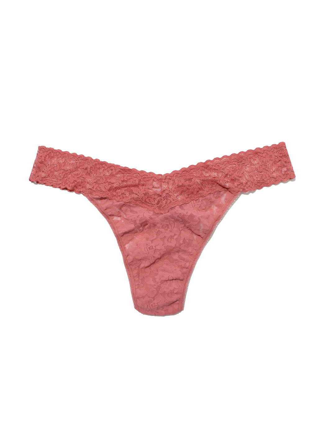 Plus Size Signature Lace Original Rise Thong Pink Sands