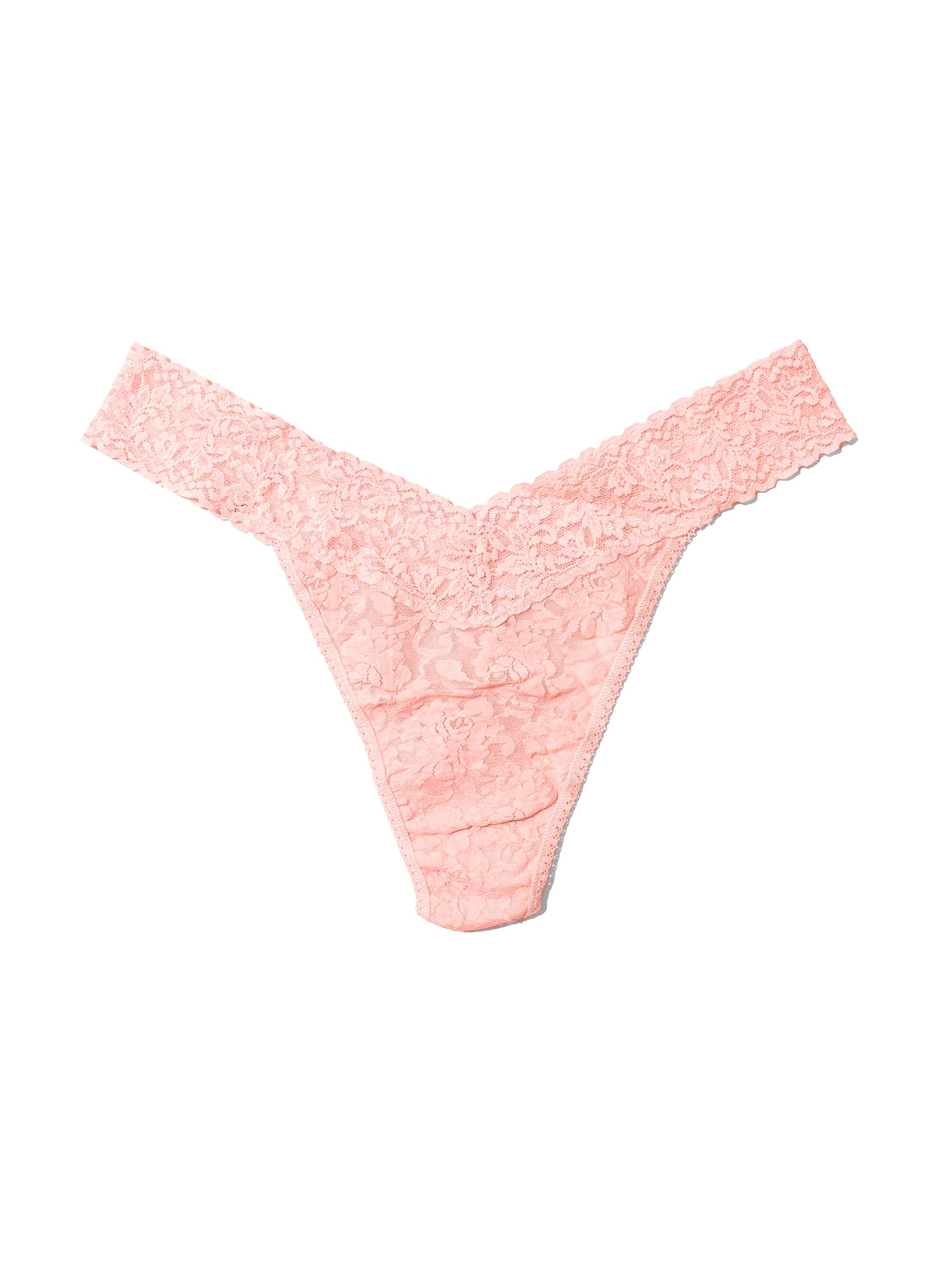 Plus Size Signature Lace Original Rise Thong Rosewater Pink