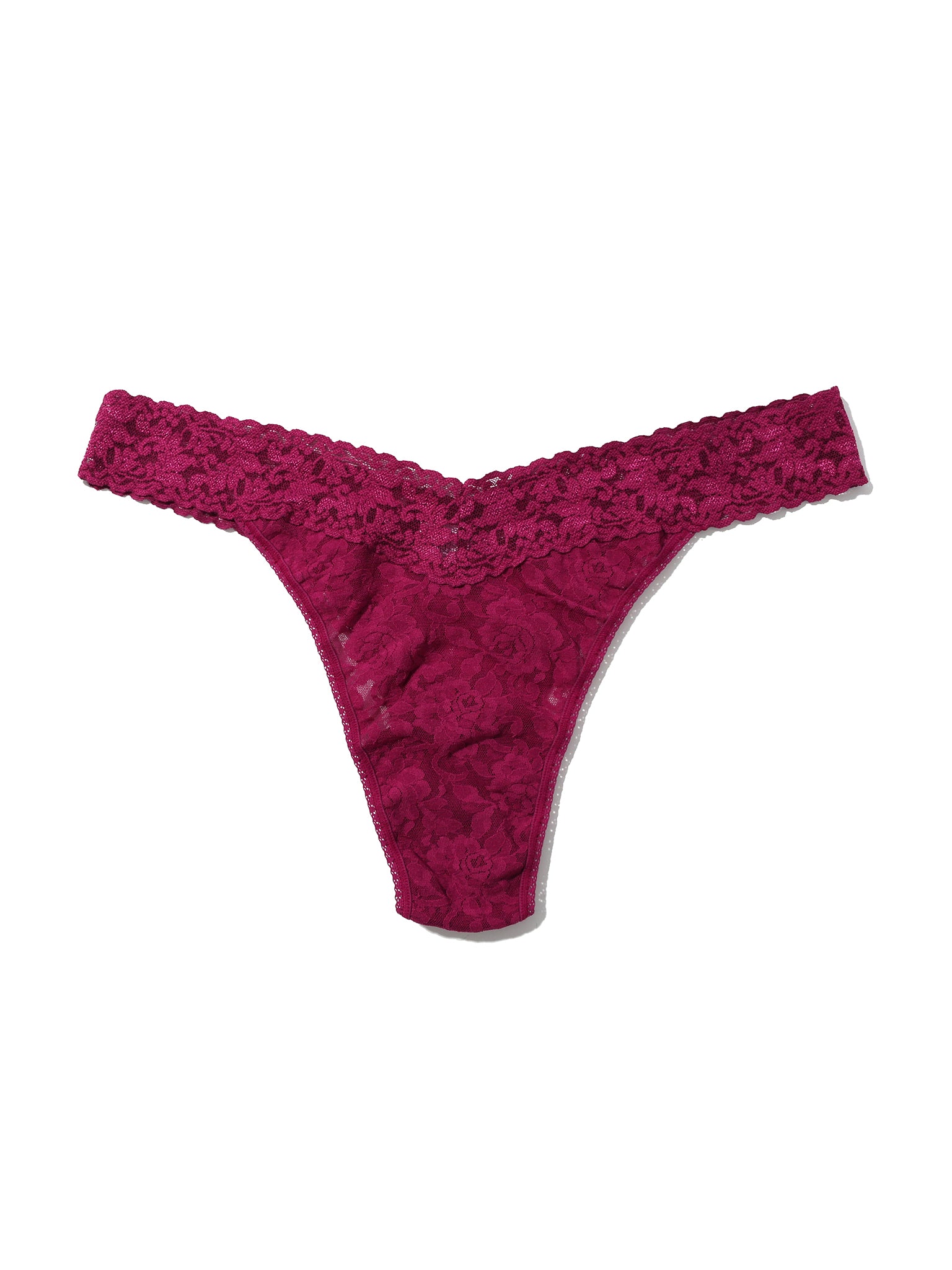 Plus Size Signature Lace® Original Rise Thong Merlot Red Sale