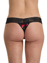 Printed DreamEase™ Low Rise Thong Cherry Bomb