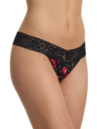Printed DreamEase™ Low Rise Thong Cherry Bomb