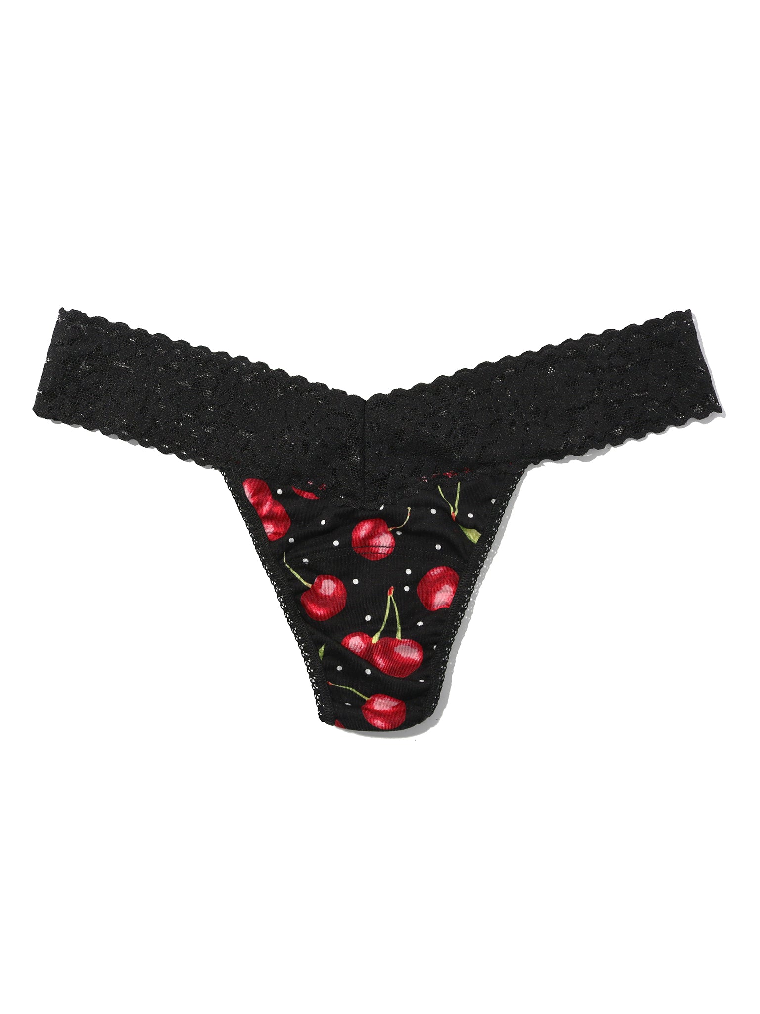 Printed DreamEase™ Low Rise Thong Cherry Bomb
