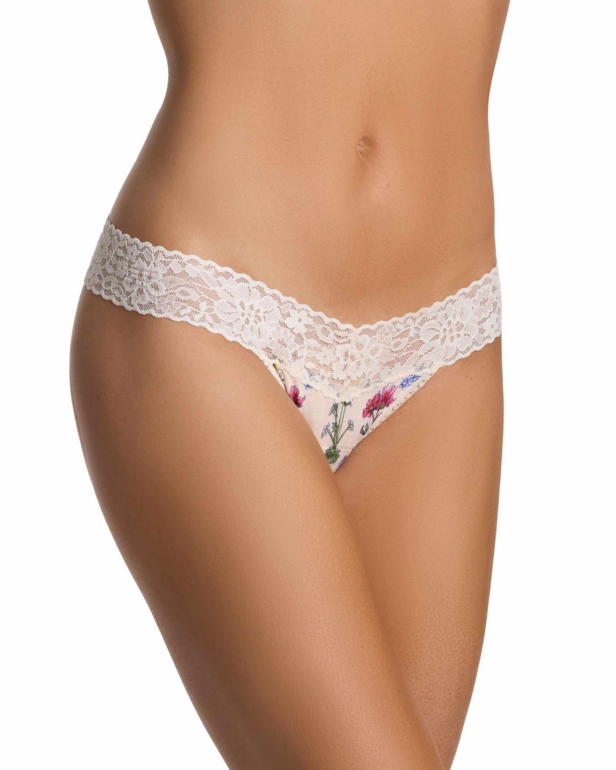Printed DreamEase™ Low Rise Thong Flourish
