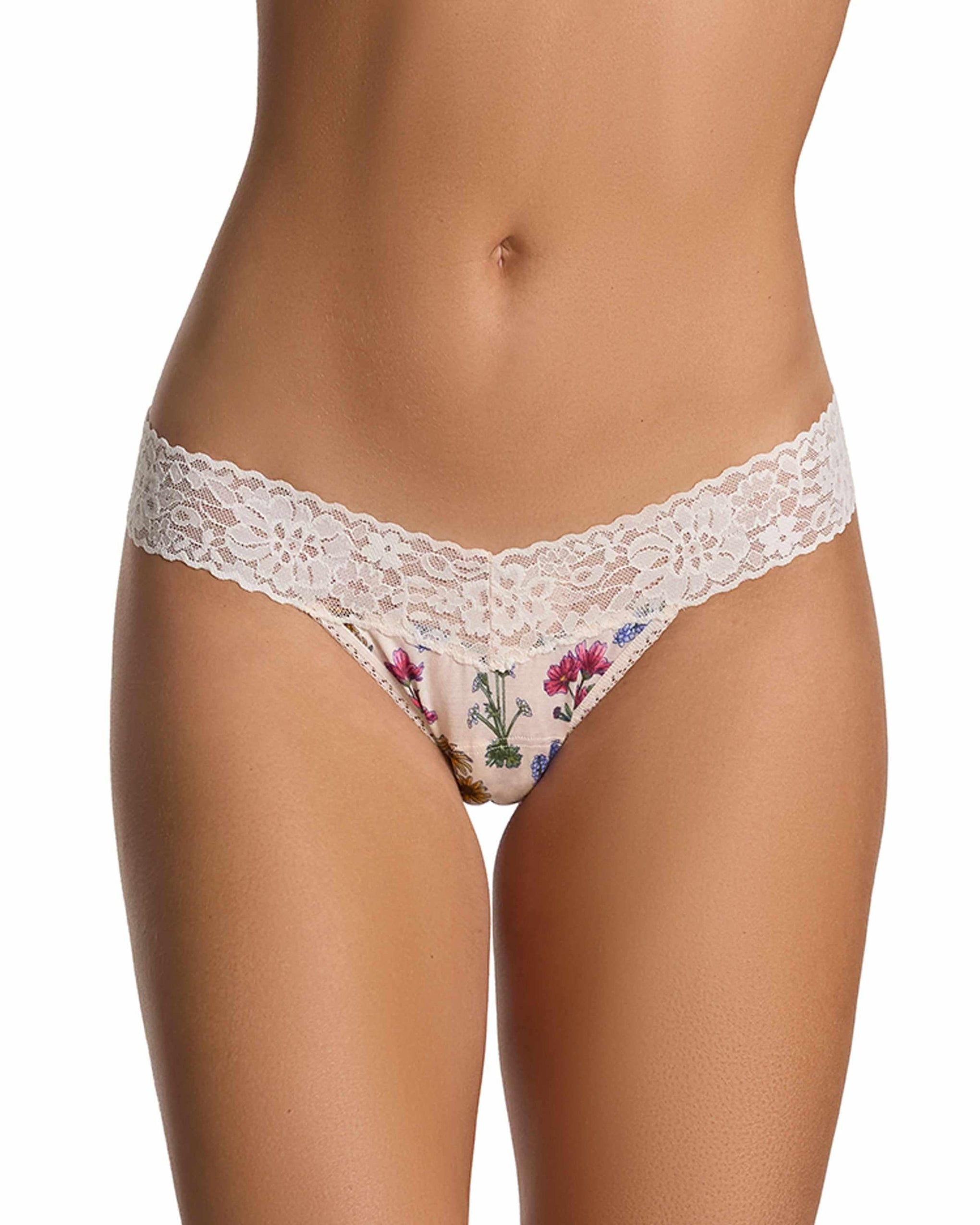 Printed DreamEase™ Low Rise Thong Flourish