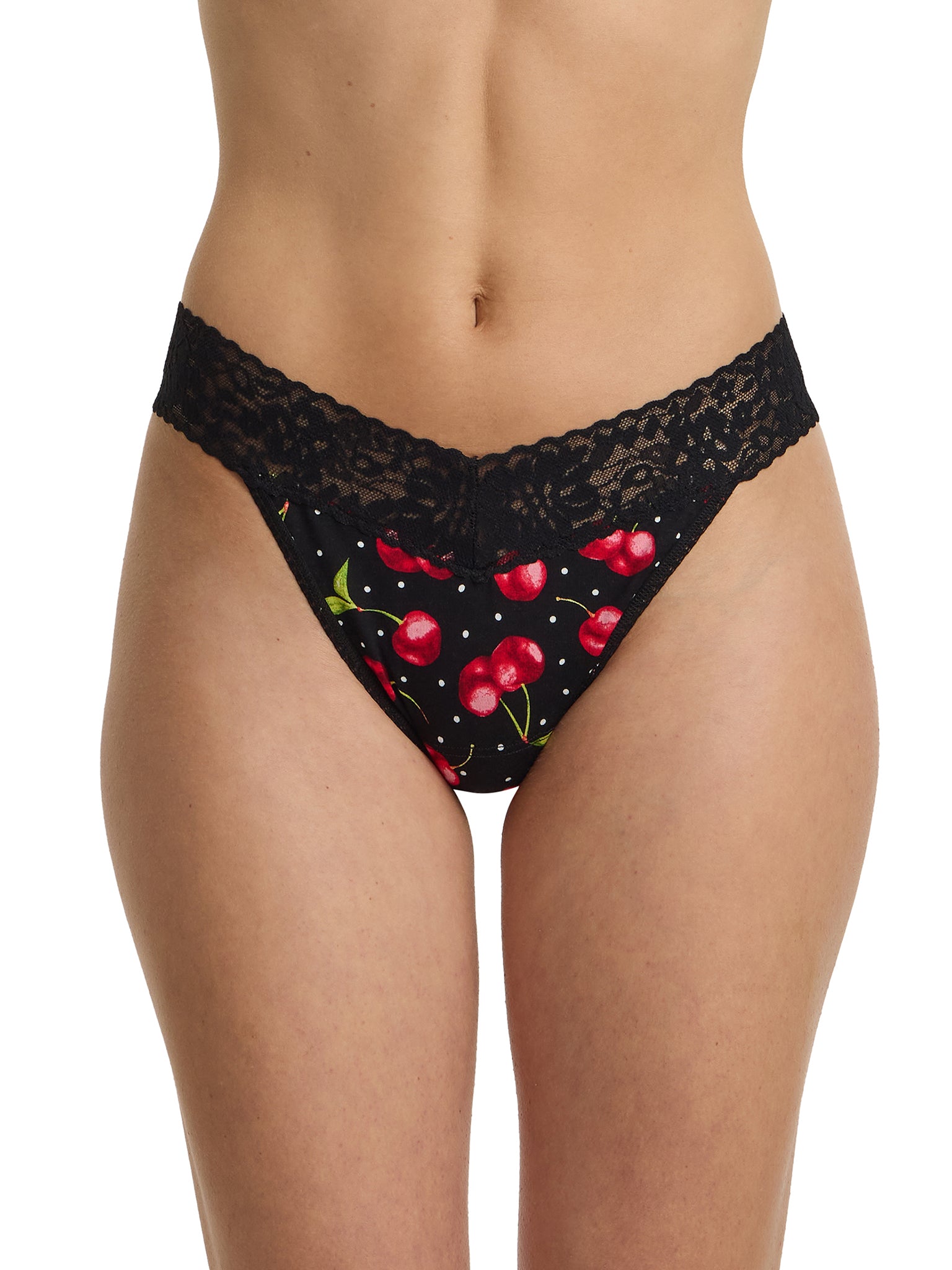 Printed DreamEase™ Original Rise Thong Cherry Bomb