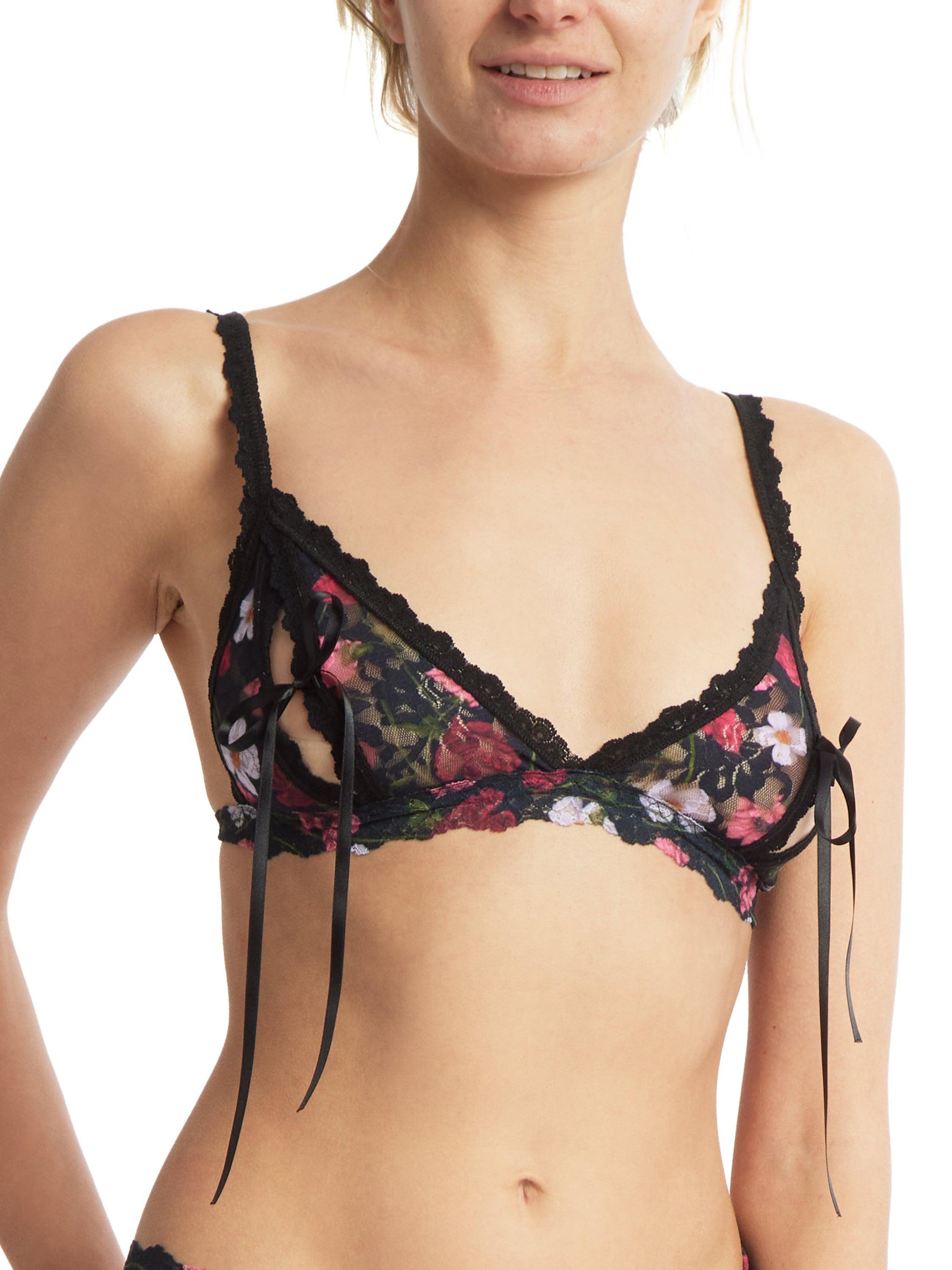 Printed Lace Tie Front Bralette Am I Dreaming Sale