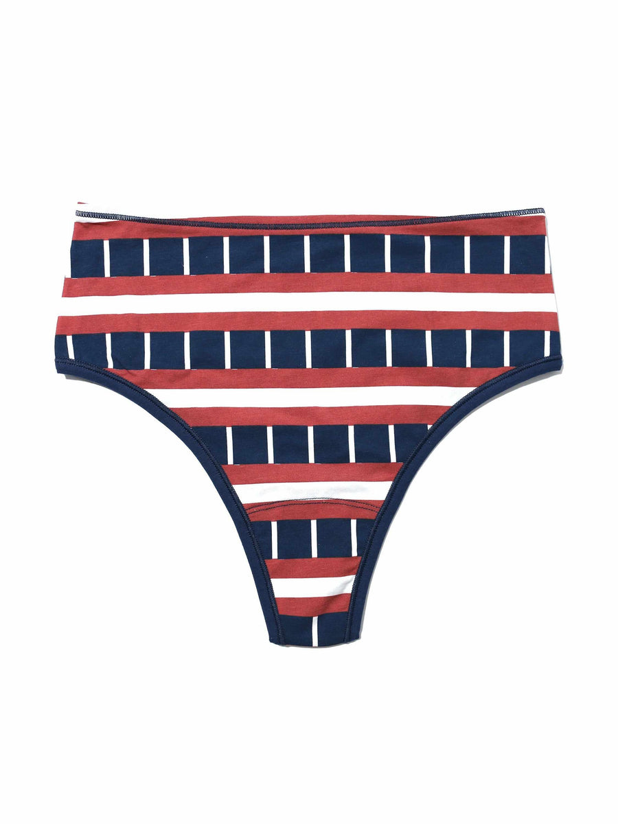 Printed PlayStretch™ High Rise Thong Bateau Sale