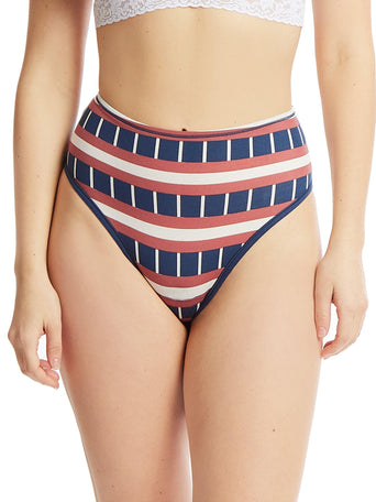 Printed PlayStretch™ High Rise Thong Bateau Sale