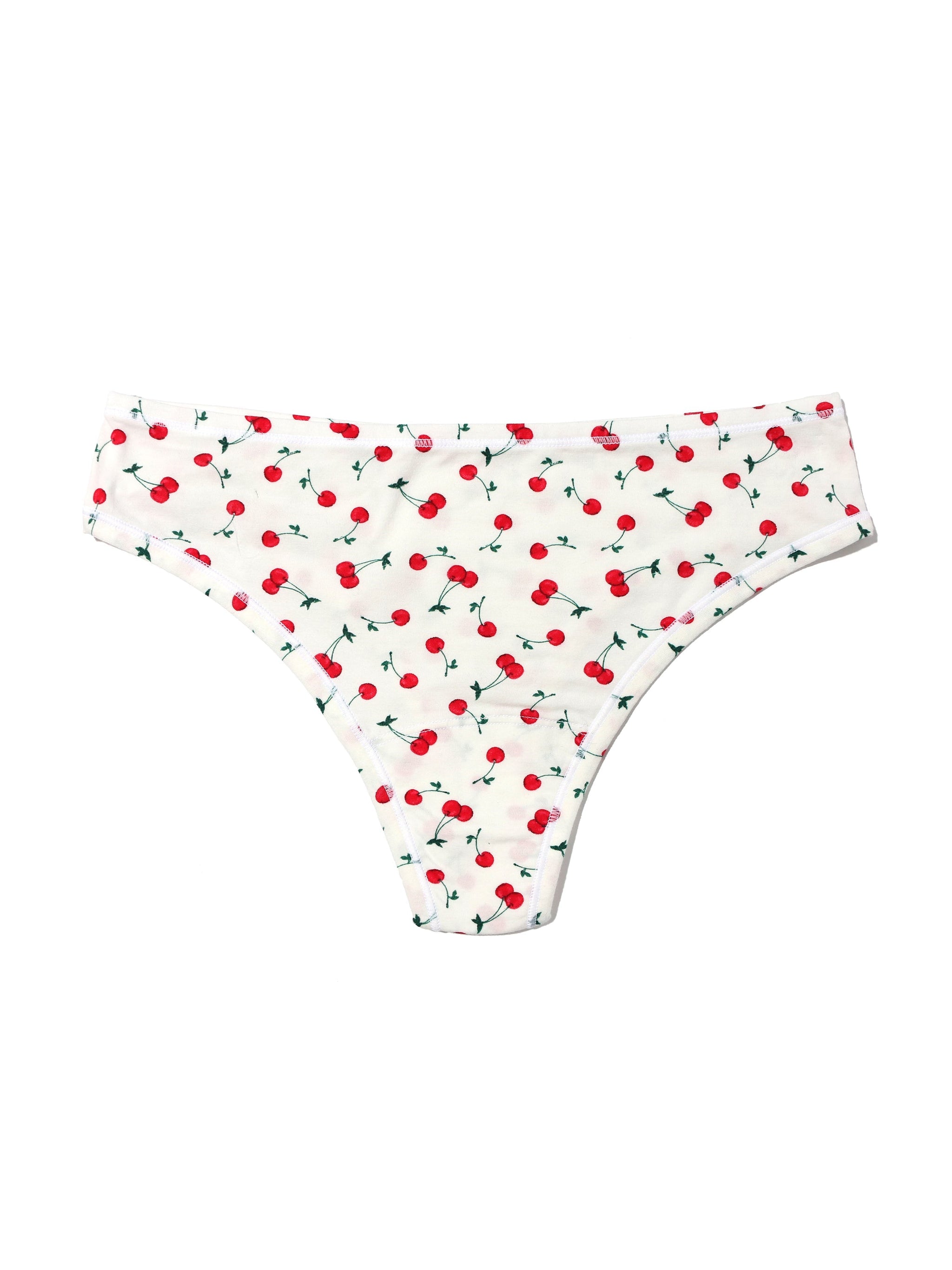Printed PlayStretch™ Natural Rise Thong  Cherry On Top