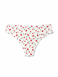 Printed PlayStretch™ Natural Rise Thong  Cherry On Top Sale