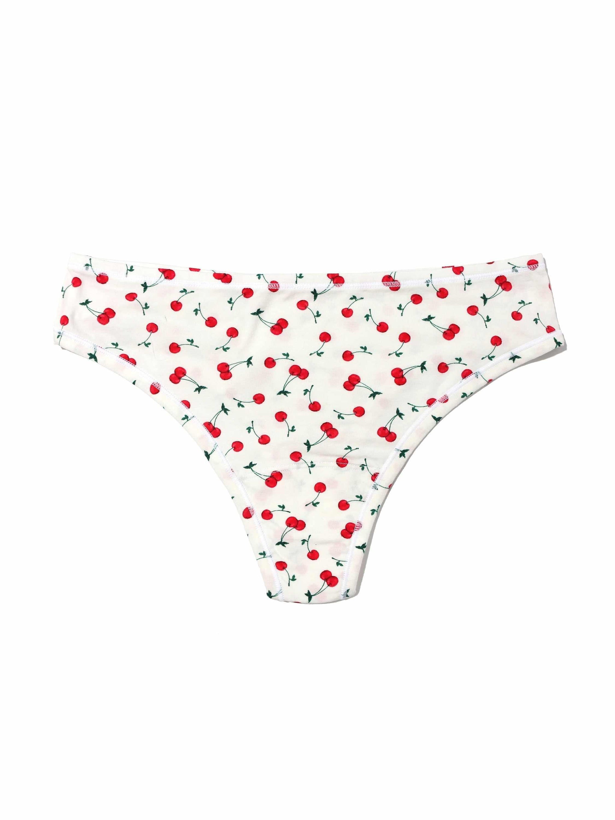 Printed PlayStretch™ Natural Rise Thong  Cherry On Top Sale