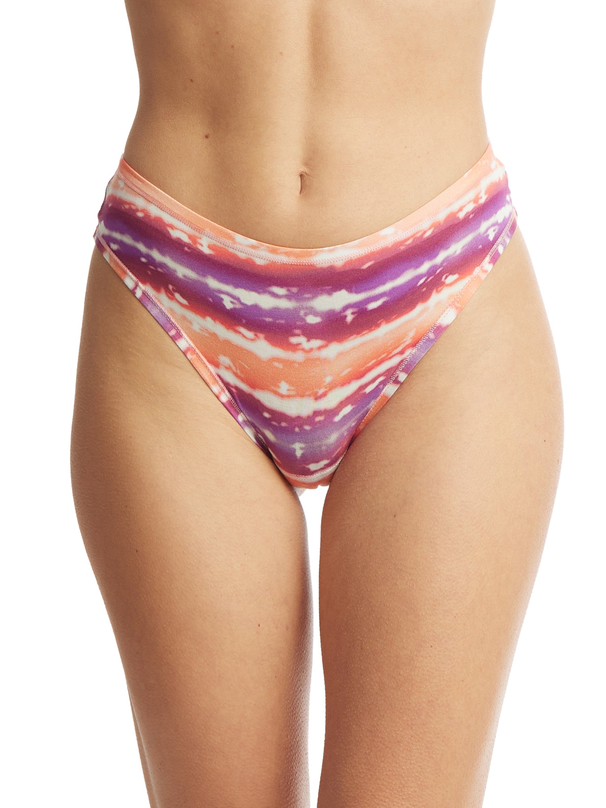 Printed PlayStretch™ Natural Rise Thong Paint The Town
