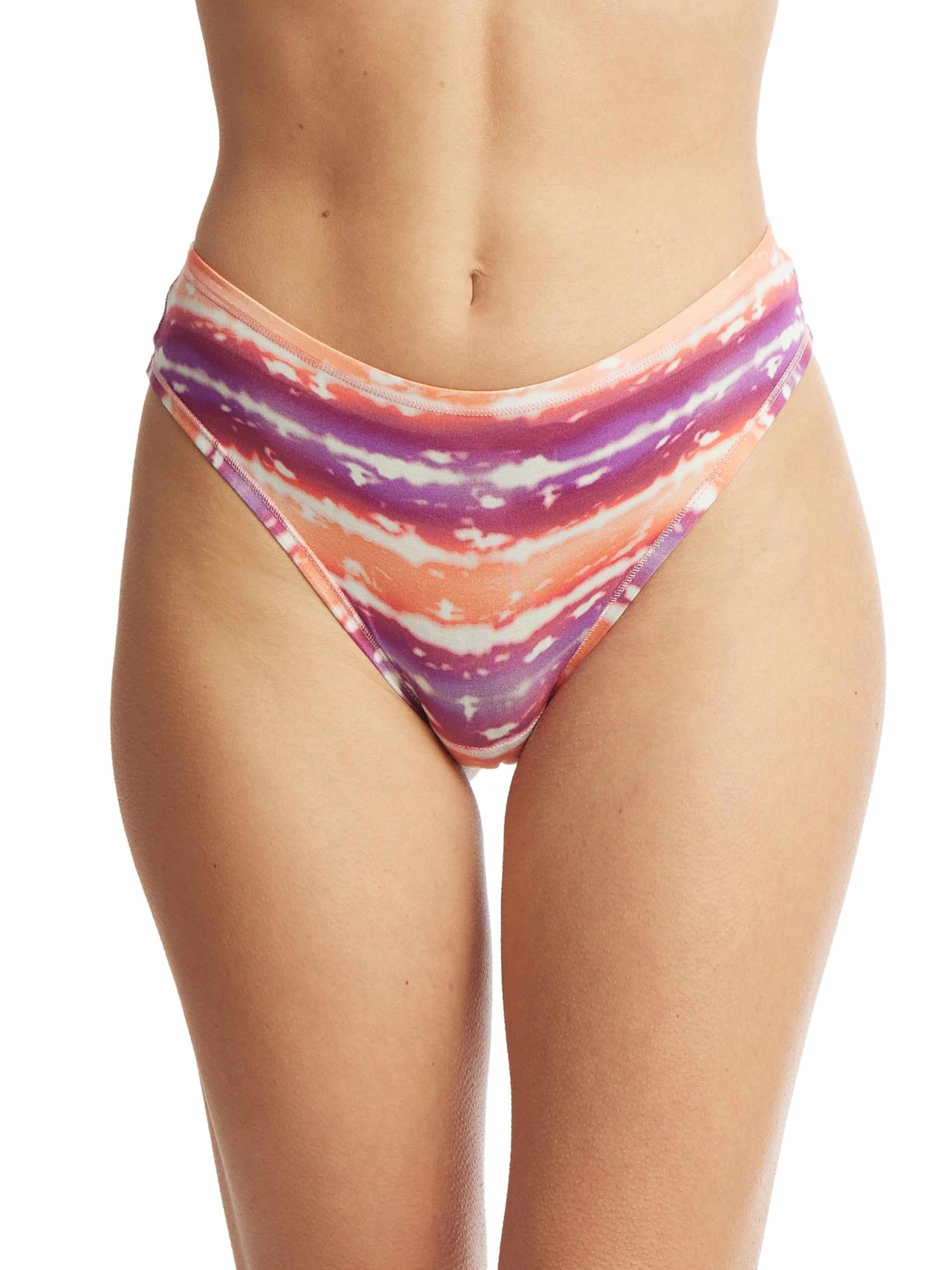 Printed PlayStretch™ Natural Rise Thong Paint The Town Sale